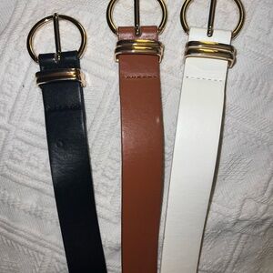 Elegant Women's Belt Set - Black, Brown, and White